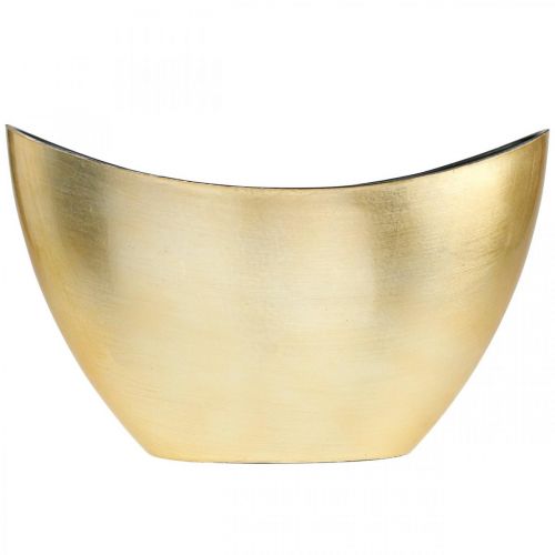 Floristik24 Miska roślinna owalna miska dekoracyjna jardiniere złota 24×10×15cm