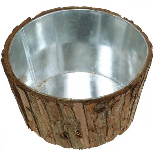 Floristik24 Miska na rośliny, doniczka, miska na kwiaty, dekoracja z kory drzewa Ø17cm W9cm