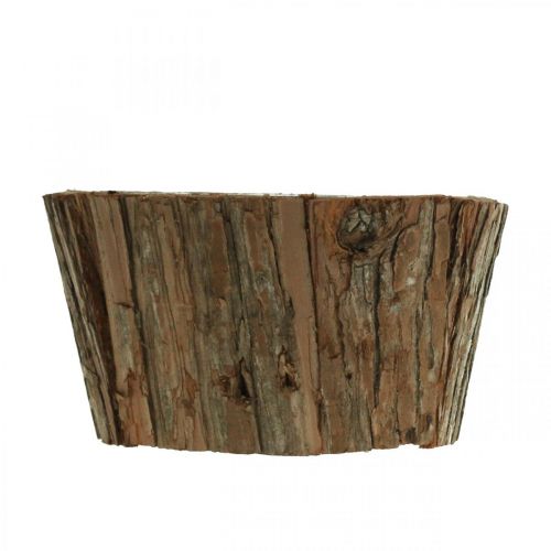 Floristik24 Miska na rośliny, doniczka, miska na kwiaty, dekoracja z kory drzewa Ø17cm W9cm