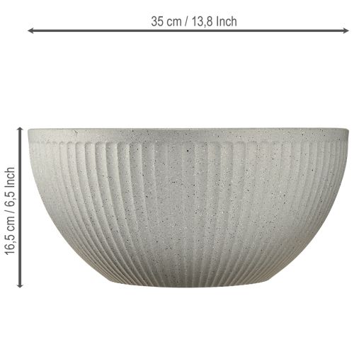 Produkt Doniczka na rośliny, plastik w kolorze szarym, Ø35 cm, wys.16,5 cm