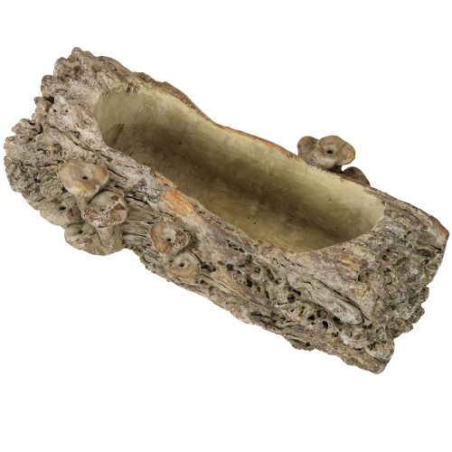 Doniczka z kamienia odlewanego, pień drzewa z grzybami 36×18×12,5cm