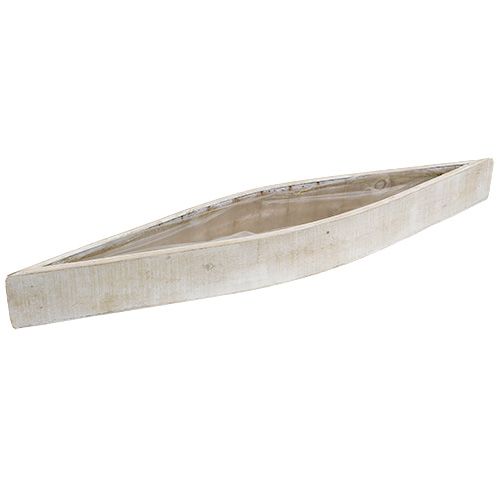 Floristik24 Wooden Planter Bowl White 79cm x 14cm x 7,5cm
