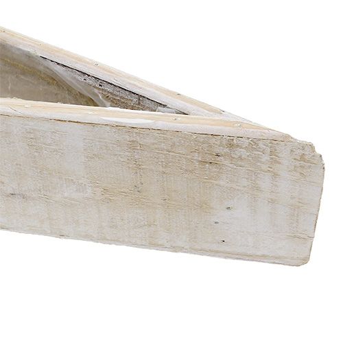 Floristik24 Wooden Planter Bowl White 79cm x 14cm x 7,5cm