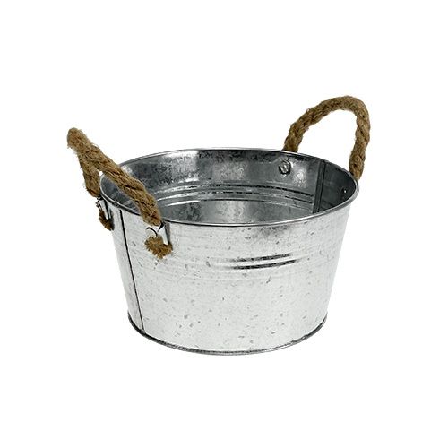 Floristik24 Doniczka metalowa srebrna Ø18cm H10cm