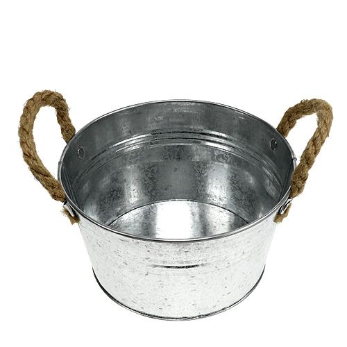 Floristik24 Doniczka metalowa srebrna Ø18cm H10cm
