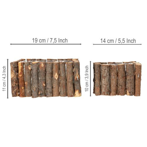 Produkt Miska do roślin kwadratowa naturalna brzoza gałązki 14,5/20cm zestaw 2