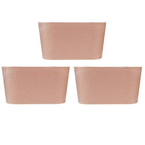 Produkt Miska na rośliny owalna miska ozdobna plastikowa różowa brązowa 20×10×11cm 3szt