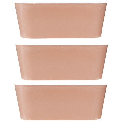 Produkt Miska na rośliny owalna miska ozdobna plastikowa różowa brązowa 27×11×10cm 3szt