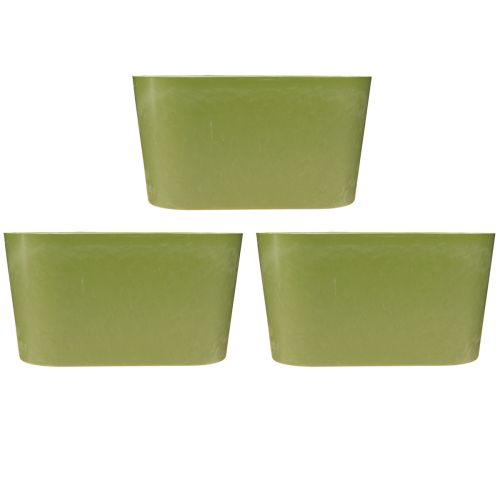 Produkt Doniczka owalna zielona plastikowa 20×10×11cm 3szt