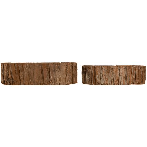 Produkt Miska na rośliny owalna, naturalna kora 30,5×15cm / 24×11cm, zestaw 2 szt.