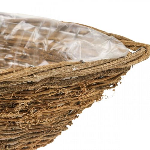 Floristik24 Miska na rośliny Kosz na rośliny Kosz na wino L35/42/46 cm, zestaw 3 szt