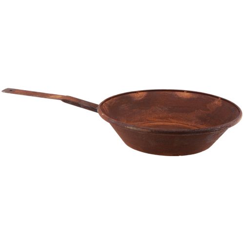 Produkt Rdzawa miska na rośliny z uchwytem, metalowa donica Ø31cm