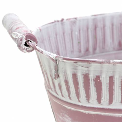 Floristik24 Planter Bowl Oval Purple White Washed 28cm x 17cm H12cm