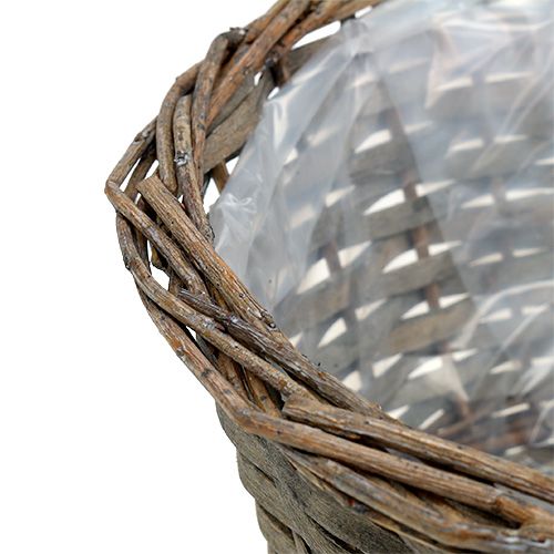 Floristik24 Miska na rośliny okrągła szara Ø30cm W16cm 1szt
