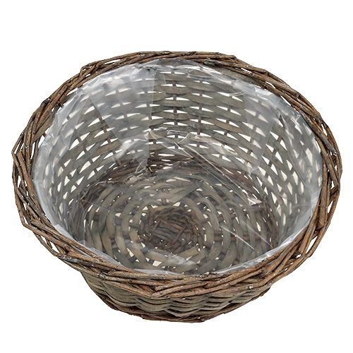 Floristik24 Miska na rośliny okrągła szara Ø30cm W16cm 1szt