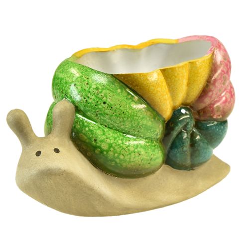 Produkt Dekoracyjna donica ceramiczna w kształcie ślimaka w kolorze 19cmx8,5cmx11cm