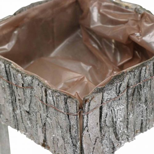 Floristik24 Krzesła do sadzenia, sadzarka, dekoracja ogrodu Shabby Chic, White Washed zestaw 2 szt.