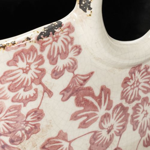 Produkt Doniczka dekoracyjna z uchwytem, kwiatowa, 21 cm