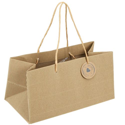 Produkt Worki na rośliny papierowe naturalne prążkowane 24x12x12cm 8 szt