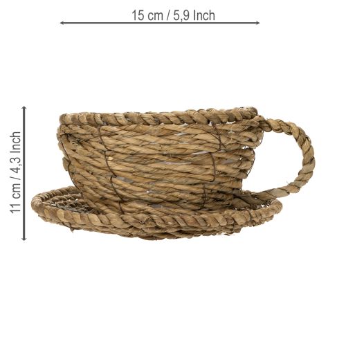 Produkt Koszyk na filiżanki do herbaty, naturalny element wystroju domu i urokliwy nastrój, 15 cm