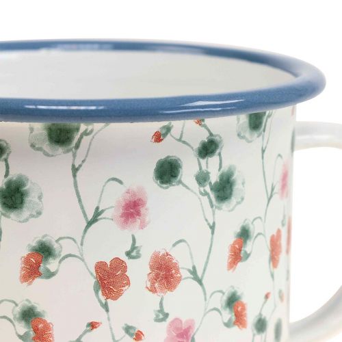 Produkt Filiżanka emaliowana dekoracyjna z motywem kwiatowym Ø11cm