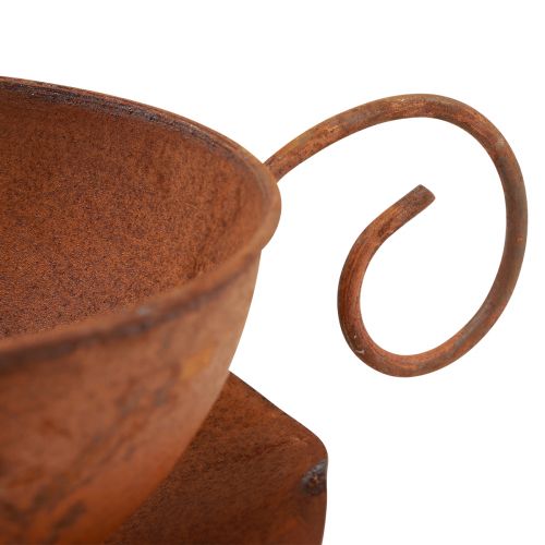 Floristik24 Kubek na roślinę ze spodkiem doniczka rdza Ø19,5cm W8cm