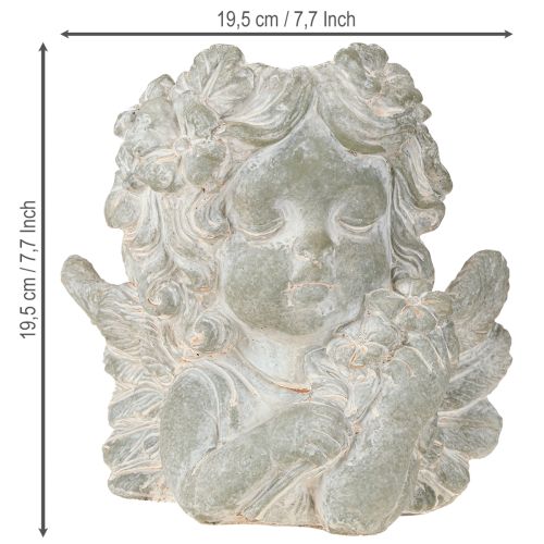 Produkt Doniczka aniołek odlewana kamienna figurka grobowa 19,5×12×19,5cm