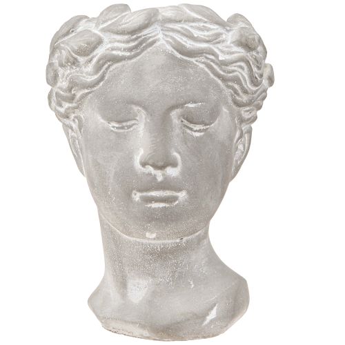 Produkt Doniczka z głową kobiety, ozdobna donica biała myta 15×16×21cm