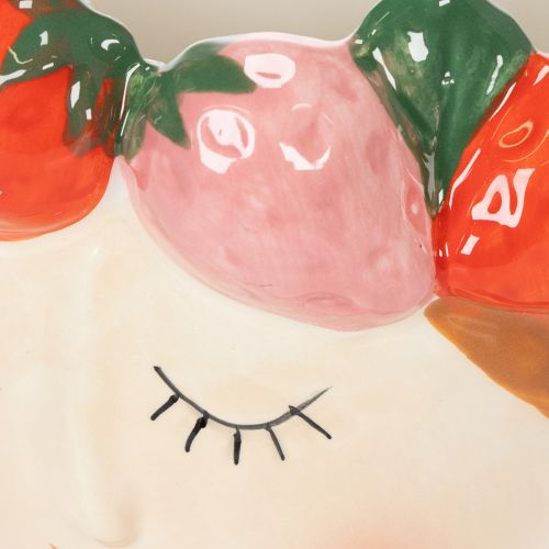 Produkt Twarz dziewczynki w doniczce z truskawkami, dekoracja do salonu, wiosna, 13 cm