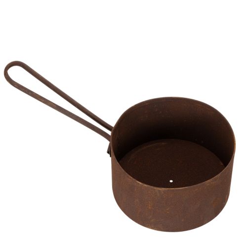 Doniczka metalowa, doniczka, rdzawy kolor, element dekoracyjny, Ø20cm, wys. 11cm | Floristik24.pl