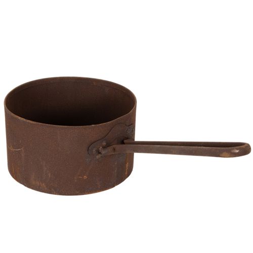 Doniczka metalowa, doniczka, rdzawy kolor, element dekoracyjny, Ø20cm, wys. 11cm | Floristik24.pl
