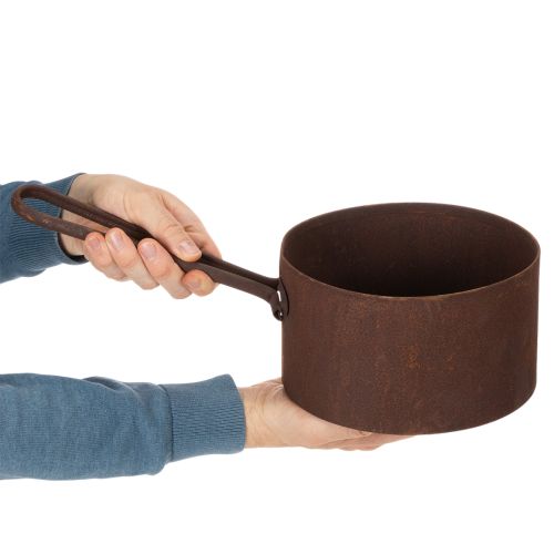 Produkt Doniczka metalowa, doniczka, rdzawy kolor, element dekoracyjny, Ø20cm, wys. 11cm