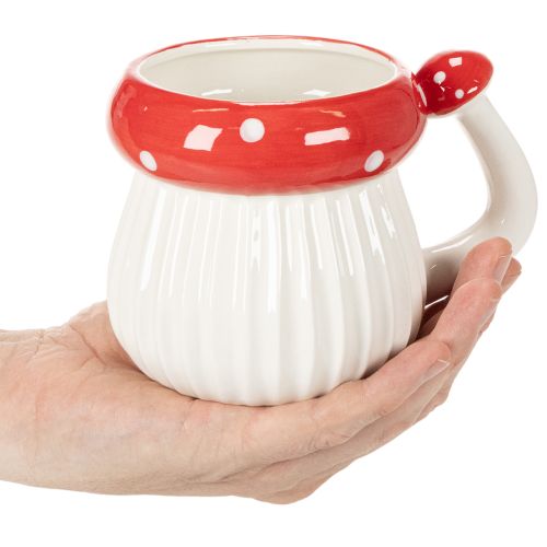 Kubek ceramiczny z motywem muchomora czerwonego do dekoracji, 10 cm | Floristik24.pl
