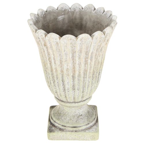 Doniczka z odlewu kamiennego trofeum w stylu antycznym szara Ø17,5cm wys.25cm