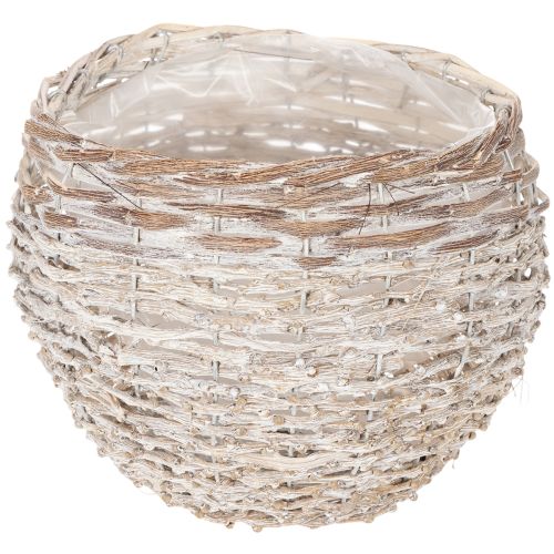 Okrągły pleciony kosz, duży dekoracyjny kosz do sadzenia, 23 cm