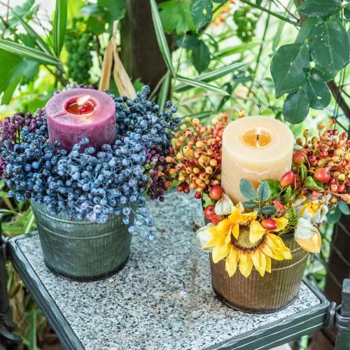 Floristik24 Doniczka pomarańczowy, brązowy, zielony Ø13cm W12,5cm zestaw 3