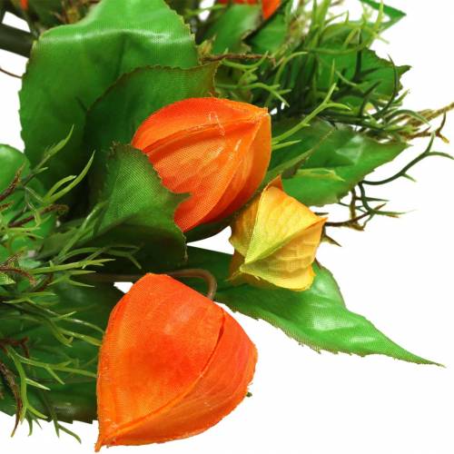 Floristik24 Wianek Physalis sztuczny pomarańczowy, zielony Ø28cm dekoracja jesienna