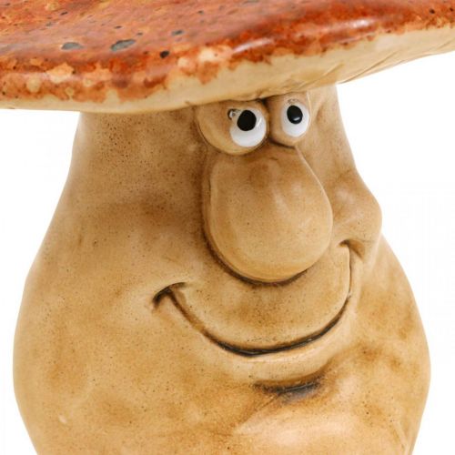 Floristik24 Ceramiczny grzybek dekoracyjny z twarzą brązową figurą W12cm 3szt