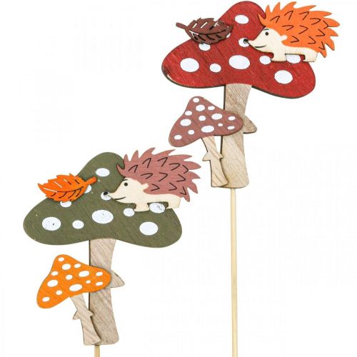 Produkt Kwiatowy patyczek Muchomor czerwony dekoracja Jeż jesienna dekoracja 8cm 12 szt