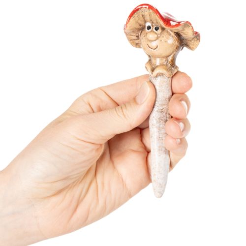 Zatyczka grzybowa, figurka dekoracyjna Dziewczynka i chłopiec Muchomor czerwony z twarzą 13 cm, 2 szt. | Floristik24.pl