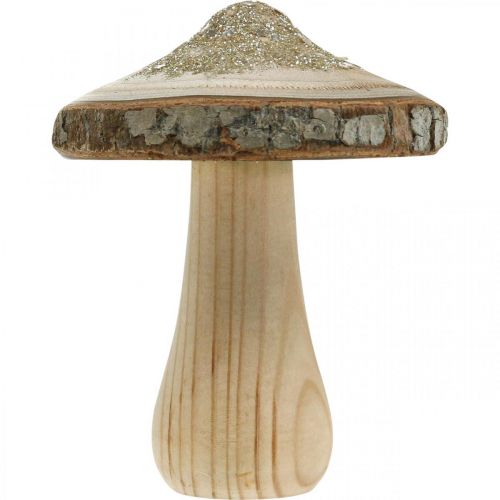 Produkt Drewniana kora grzybów i brokat grzyby dekoracyjne drewno W8,5cm 4 szt