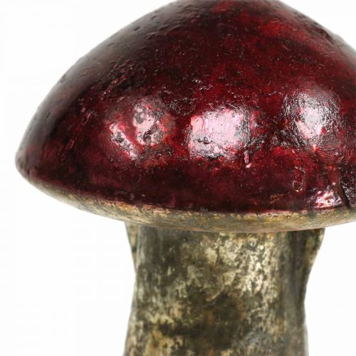 Floristik24 Deco grzyby szklana czerwona jesienna dekoracja dekoracja stołu Ø6,5cm W10cm 3szt