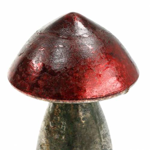 Floristik24 Deco Grzybek ciemnoczerwony szkło H13cm