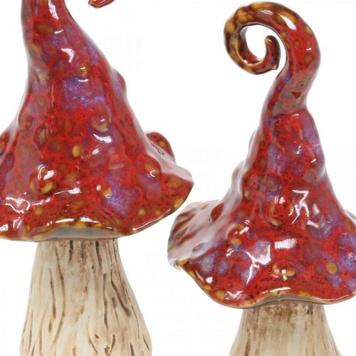 Floristik24 Grzyby ceramiczne magiczny las czerwony dekoracyjny grzyb dekoracja ceramiczna wys.16cm 2szt
