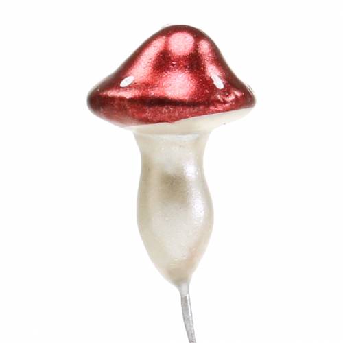 Floristik24 Muchomory na drucie czerwony, biały metalik 2cm 48 szt