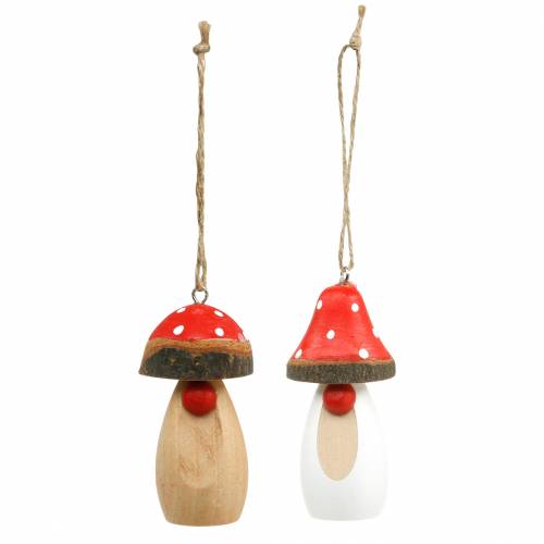 Floristik24 Grzybki do zawieszania drewniane białe, brązowe różne 6,5/8cm 8 szt