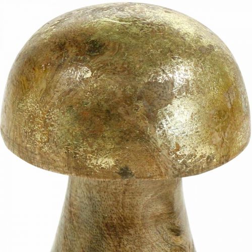 Floristik24 Grzybek Mango Wood Gold, Natural Deco Grzybek Ø6cm H10cm 4szt.