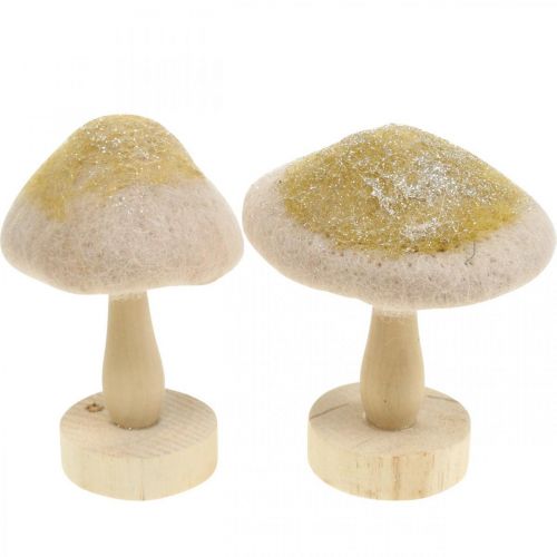 Produkt Deco drewno grzybowe, filc z brokatową dekoracją stołu Adwent W11cm 4szt