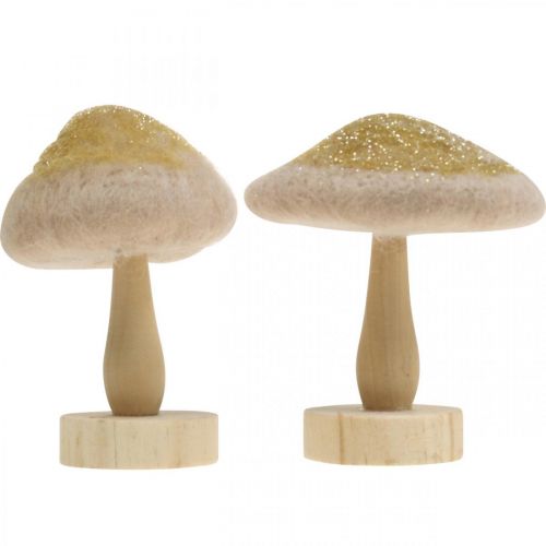 Produkt Deco drewno grzybowe, filc z brokatową dekoracją stołu Adwent W11cm 4szt