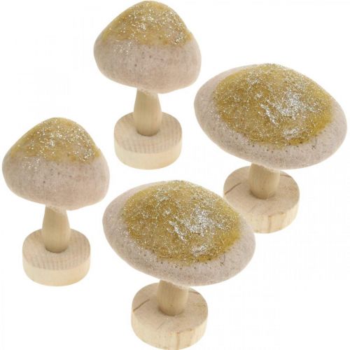 Produkt Deco drewno grzybowe, filc z brokatową dekoracją stołu Adwent W11cm 4szt